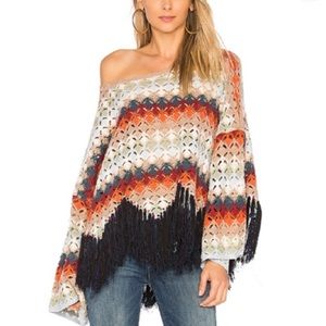 Free People boho off the  shoulder sweater